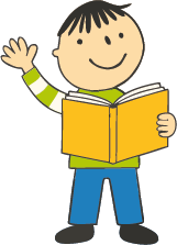 Мальчик читает книгу — персонаж Hello English