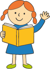 Девочка читает книгу — персонаж Hello English